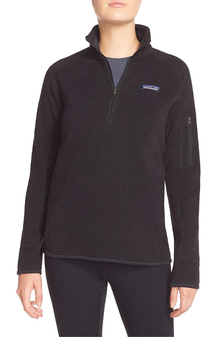 PATAGONIA Better Sweater Zip Pullover Black fleece pullovers women winter 2018