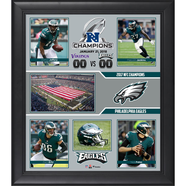 Philadelphia Eagles Fanatics Authentic 2017 NFC Champions Framed 15'' x 17'' Collage 2017 NFC Champions Philadelphia Eagles Memorabilia