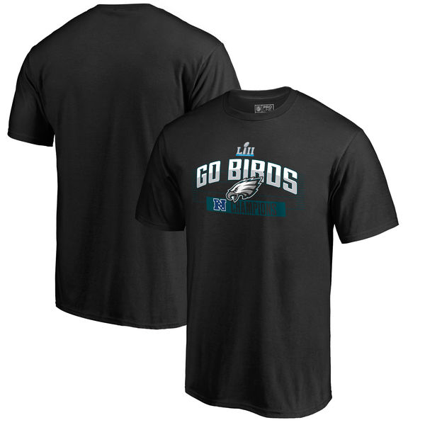 Philadelphia Eagles NFL Pro Line by Fanatics Branded 2017 NFC Champions Hometown Blitz T-Shirt – Black 2017 NFC Champions Philadelphia Eagles Locker Room Hats, Shirts for Men