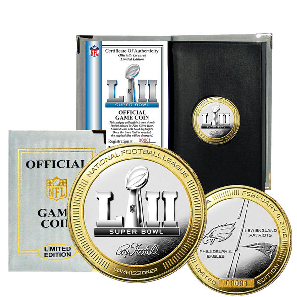 Philadelphia Eagles vs. New England Patriots Highland Mint Super Bowl LII Dueling Two-Tone Coin