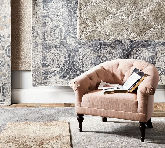 Pottery Barn ADELINE UPHOLSTERED TUFTED ARMCHAIR pottery barn 20 percent off weekend sale