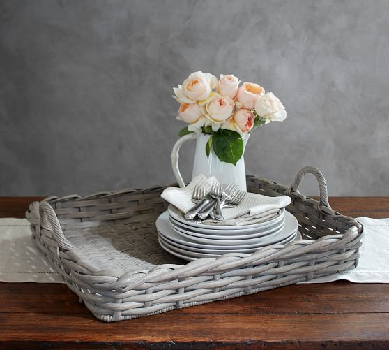 Pottery Barn AUBREY BASKET TRAY pottery barn stock up and save sale