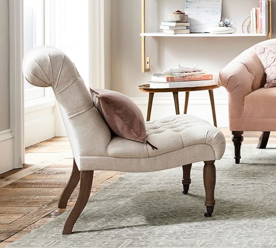 Pottery Barn CAROLYN TUFTED SLIPPER CHAIR pottery barn premier sale