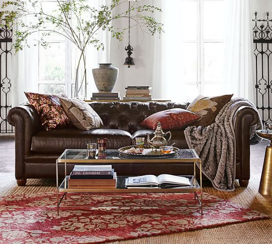 Pottery Barn CHESTERFIELD LEATHER SOFA pottery barn 24 hour flash sale 