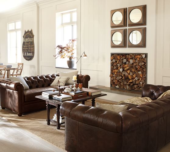 Pottery Barn CHESTERFIELD LEATHER SOFA pottery barn premier sale january 2018