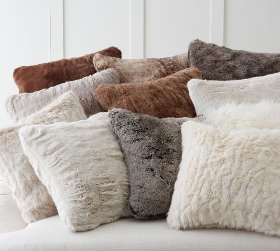 Pottery Barn FAUX FUR PILLOW COVER pottery barn premier sale