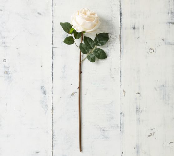 Pottery Barn FAUX ROSE STEM - IVORY pottery barn stock up and save sale