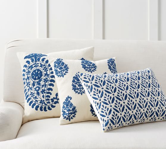 Pottery Barn NAMI PILLOW Blue White pottery barn stock up and save sale