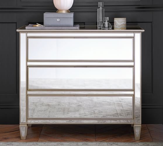 Pottery Barn PARK MIRRORED DRESSER mirrored dressers 2018