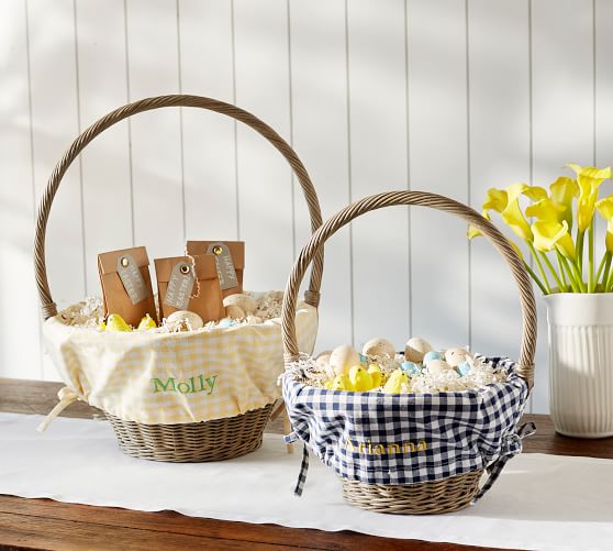 Pottery Barn SABRINA EASTER BASKET Gingham Liners pottery barn stock up and save sale