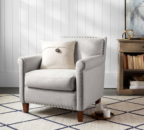 Pottery Barn SOMA ROSCOE UPHOLSTERED ARMCHAIR Nailhead Trim pottery barn premier sale