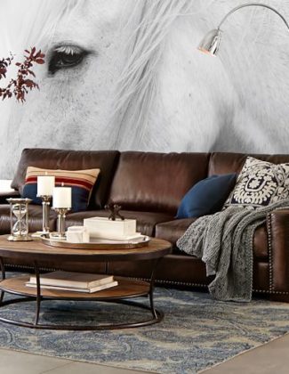 Pottery Barn TURNER SQUARE ARM LEATHER SOFA WITH NAILHEADS pottery barn 20 percent sale january 2018