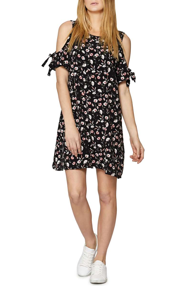 SANCTUARY Valencia Cold Shoulder Floral Dress Chelsea Flower floral print dresses women winter 