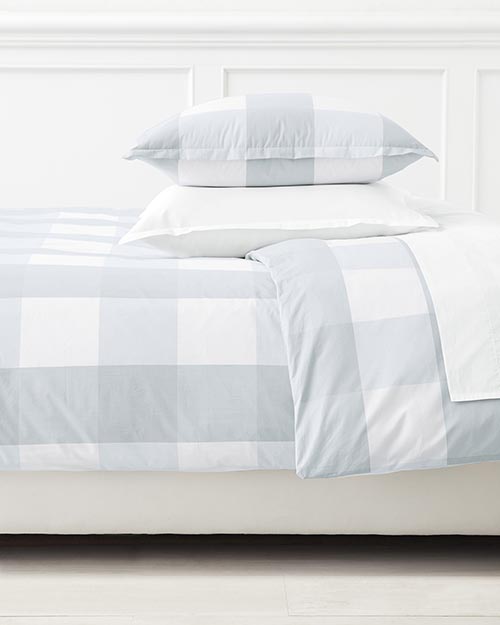 Serena and Lily Gingham Duvet Cover Sky serena and lily free shipping sale