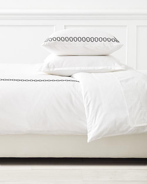 Serena and Lily Savoy Embroidered Duvet Cover White Pewter serena and lily free shipping sale