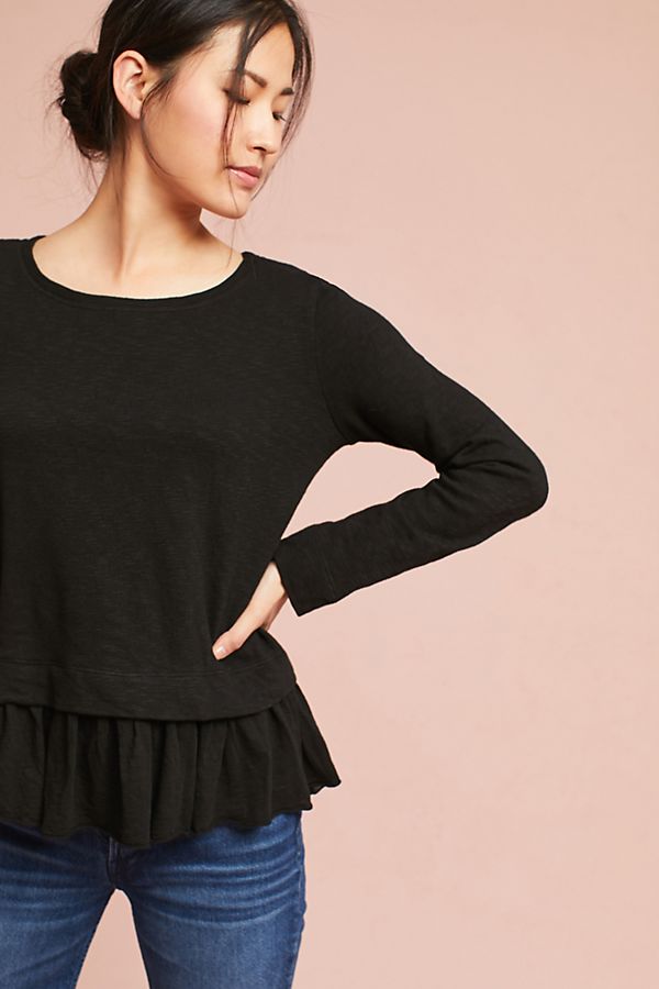 T.La Layered Oliver Tee Black anthropologie winter fashion sale