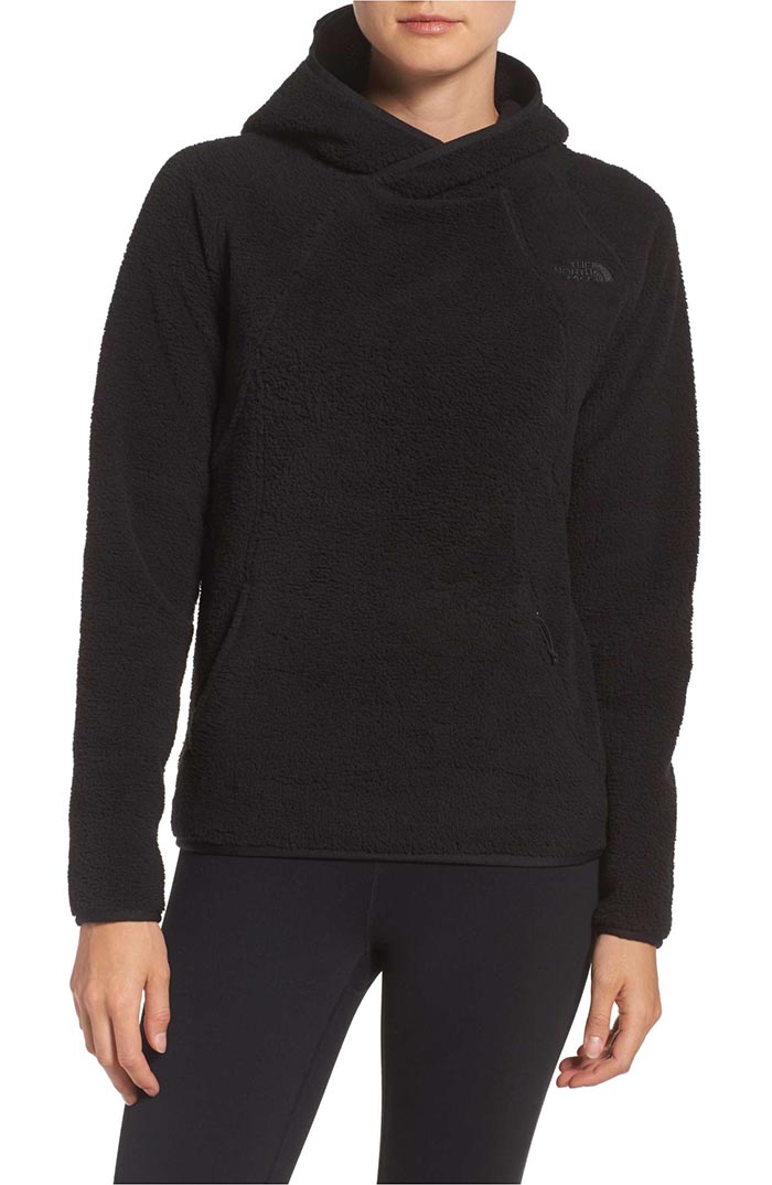 THE NORTH FACE Hooded Fleece Pullover Tnf Black fleece pullovers women winter under 120 dollars