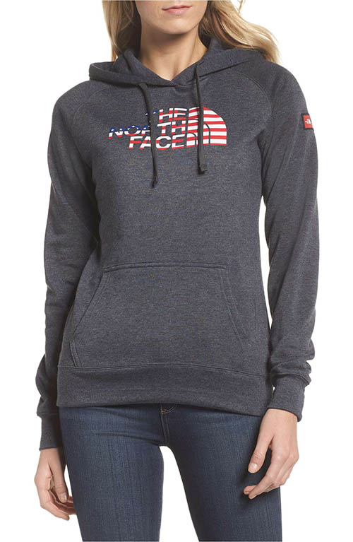 THE NORTH FACE International Collection USA Pullover Hoodie Tnf Dark Grey Heather sienna miller celebrity style