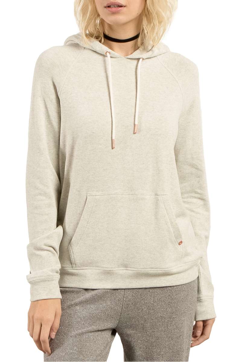 VOLCOM Lil Fleece Pullover Oatmeal fleece pullovers under 120 dollars women winter 2018