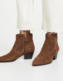 Villa Rouge Willie Booties Russet suede ankle booties