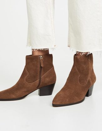 Villa Rouge Willie Booties Russet suede ankle booties