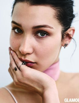 Bella Hadid looks flawless! The 21 year old supermodel dishes on makeup, skincare, her mother Yolanda, scrunchies and more with Glamour magazine. Image courtesy of Glamour.
