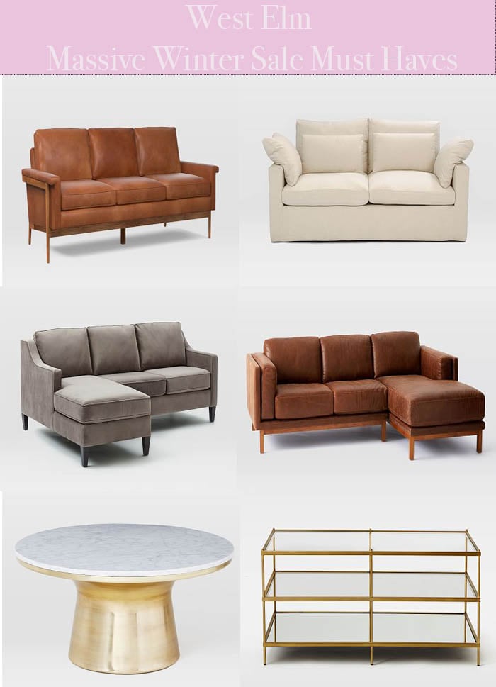 Lifestyle blogger Candace Rose Anderson of Candieanderson.com shares the best furniture and home decor items at 20% off during the 2018 West Elm Massive Winter Sale.