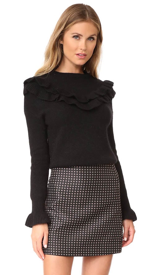 endless rose Ruffle Knit Sweater Black endless rose ruffle sweater 