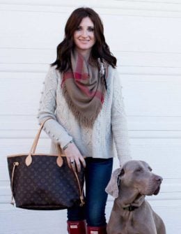 madewell open side bobble sweater red hunter boots burberry fred candace rose anderson candieanderson blog fashion blogger