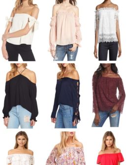 Off the shoulder blouses are a hot fashion trend for women in 2018! Style blogger Candace Rose Anderson shares the BEST off the shoulder blouses for women of all ages.