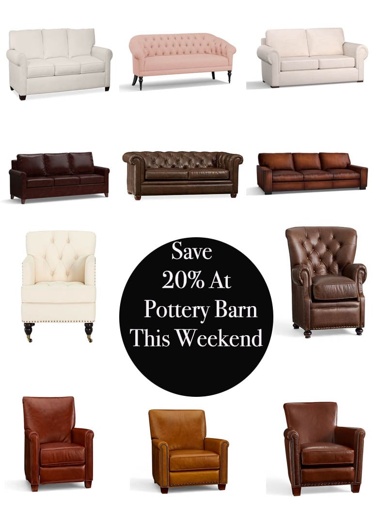 Lifestyle blogger Candace Rose Anderson of Candieanderson.com shares the best furniture and home decor items at 20% off during the Pottery Barn Weekend Sale happening Saturday, January 6 and Sunday, January 7, 2018.