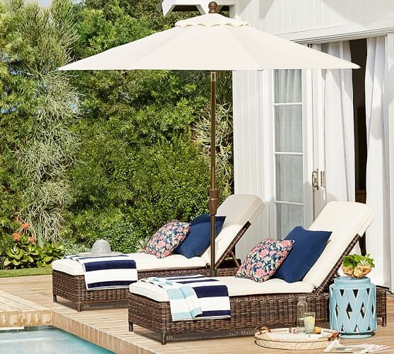 Pottery Barn TORREY ALL-WEATHER WICKER CHAISE, ESPRESSO pottery barn outdoor furniture sale