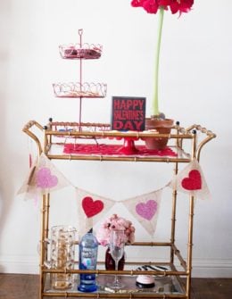 Lifestyle guru Candie Anderson of CandieAnderson.com shares her Valentine's Day bar cart filled with fresh flowers, desserts and cute decor items.
