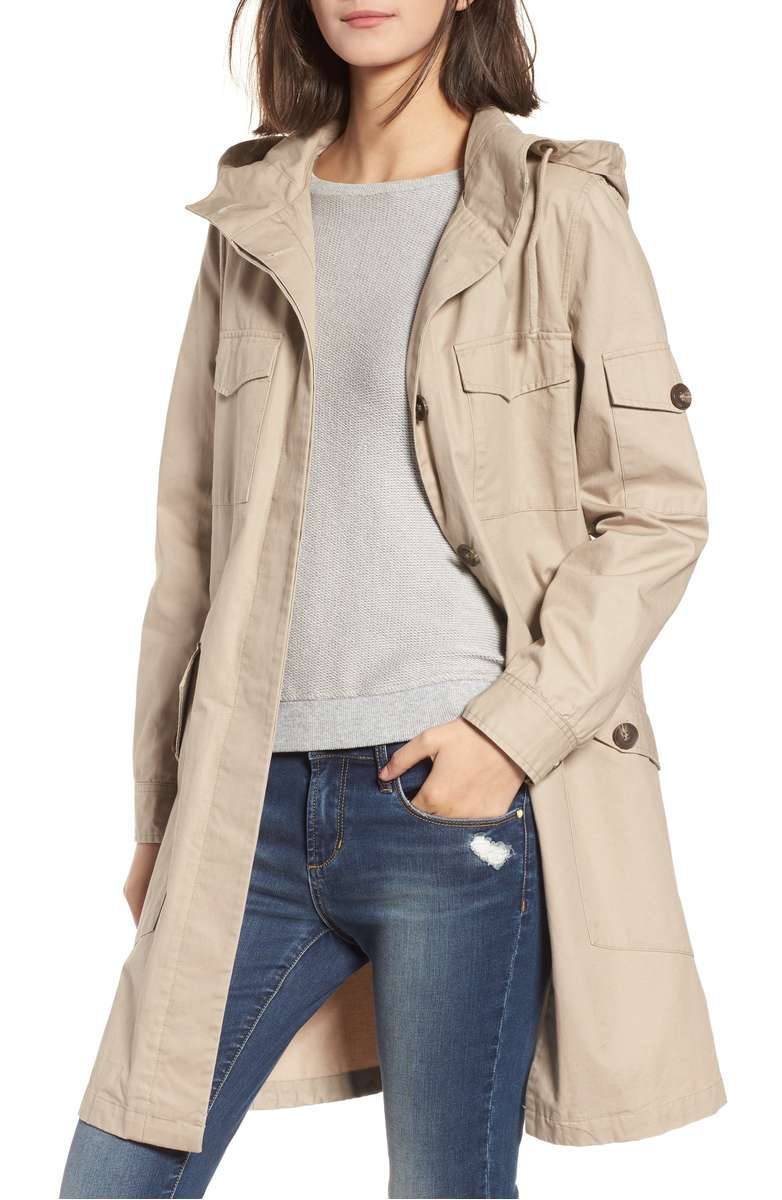 BB DAKOTA Noah Cotton Twill Coat Cobblestone trench coats spring 