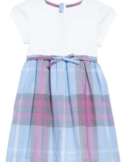 BURBERRY Rosey Check Dress Chalk Blue easter dresses