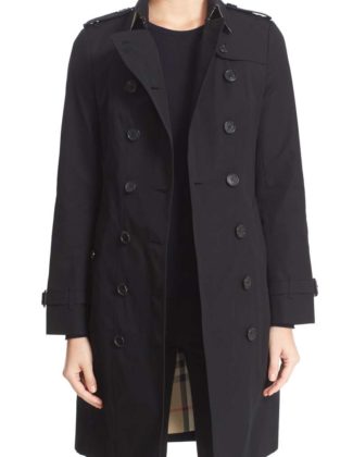 BURBERRY Sandringham Long Slim Trench Coat Black trench coats winter spring
