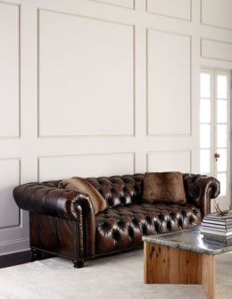 Bernhardt Curtis Tufted Chesterfield Sofa Brown Nailhead Trim leather chesterfield sofas