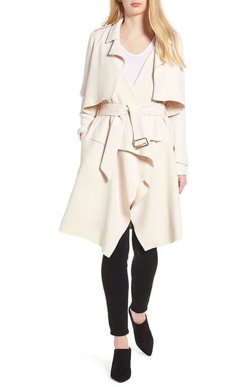 ELLIATT Iris Drape Trench Coat Powder White trench coats spring