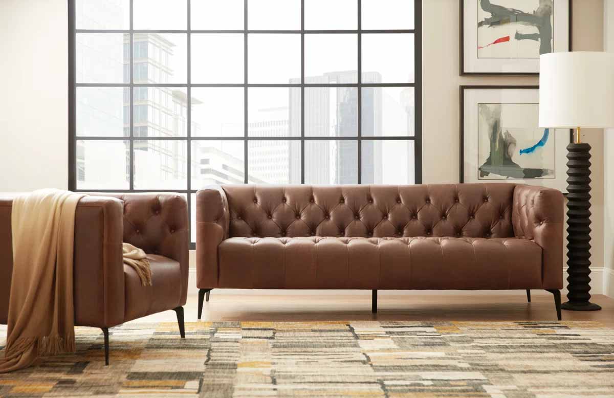 Hooker Furniture Nicolla 84'' Upholstered Sofa leather chesterfield sofas best