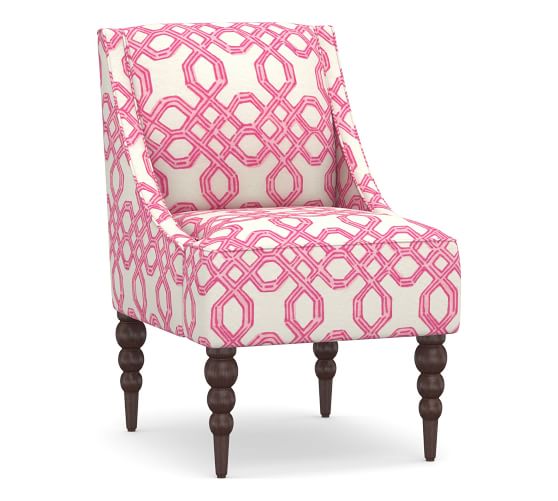 LILLY PULITZER AUGUSTA UPHOLSTERED ARMCHAIR Well Connected Conch Pink lilly pulitzer for pottery barn