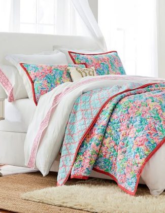 LILLY PULITZER FAN SEA PANTS REVERSIBLE QUILT & SHAM Lilly Pulitzer for Pottery Barn Collection