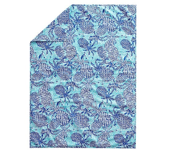 Lilly Pulitzer Muslin Pineapple Baby Blanket Blue Turquoise lilly pulitzer for pottery barn kids