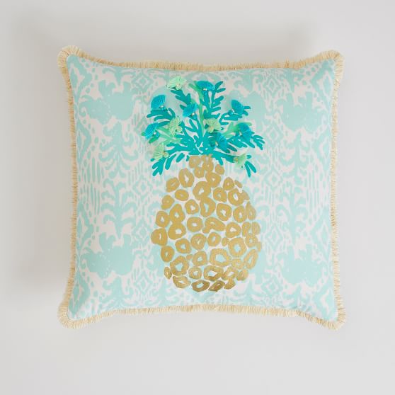 Lilly Pulitzer Pineapple Pillow Cover lilly pulitzer for pottery barn teen pbteen