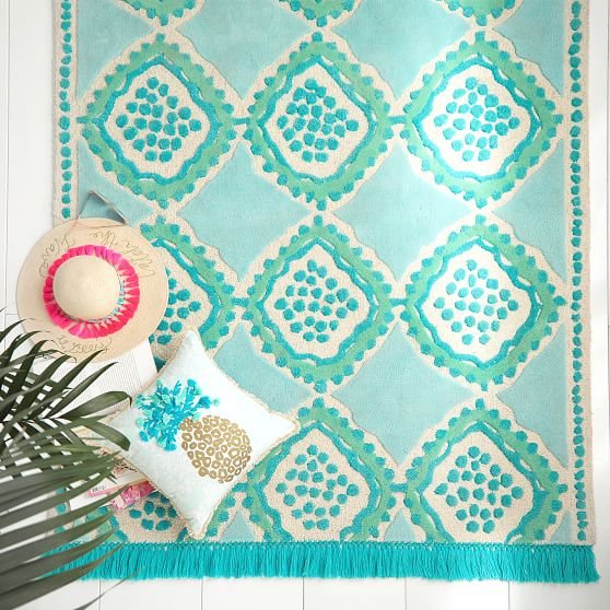 Lilly Pulitzer Spot On Rug Turquoise lilly pulitzer for pottery barn collection