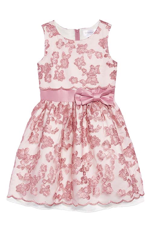 Little Angels Embroidered Mesh & Satin Dress Mauve easter dresses toddler girls