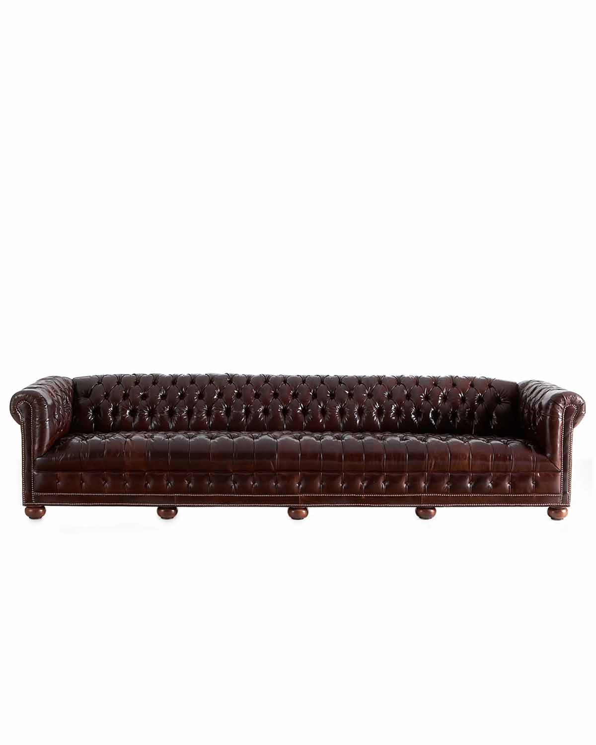 Old Hickory Tannery Executive 131.5"L Chesterfield Sofa best leather chesterfield sofas living room