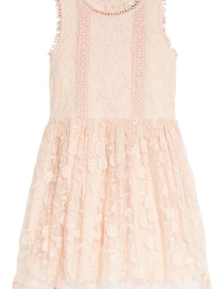 PEEK Alice Embroidered Lace Dress Peach easter dresses little girls
