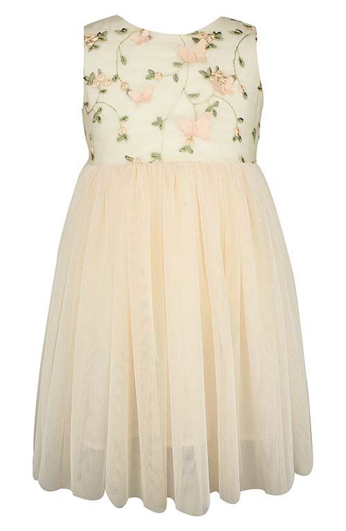 POPATU Floral Embroidered Fit & Flare Dress White Pink easter dresses toddler girls