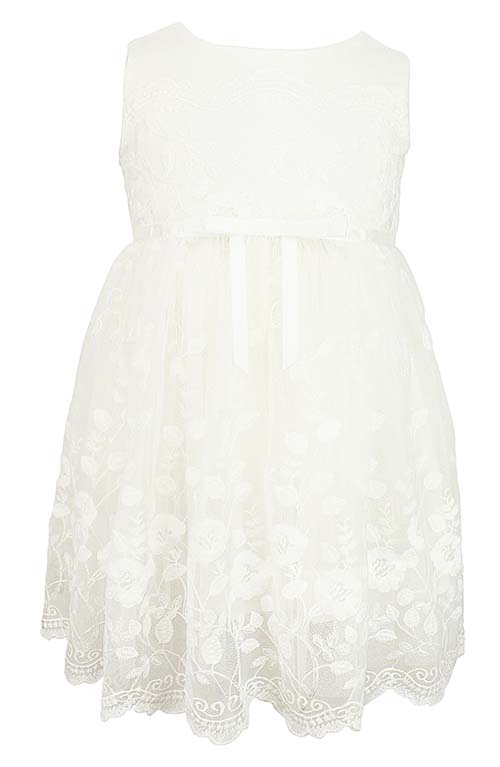 POPATU Sleeveless Embroidered Mesh Dress White easter dresses toddler girls