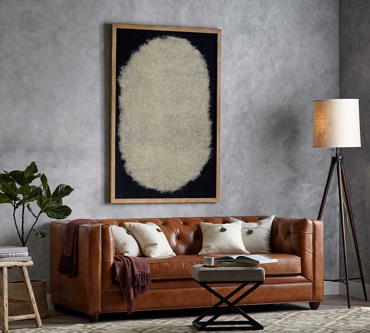 Pottery Barn Chesterfield Square Arm Leather Sofa (73–96) leather chesterfield sofas best